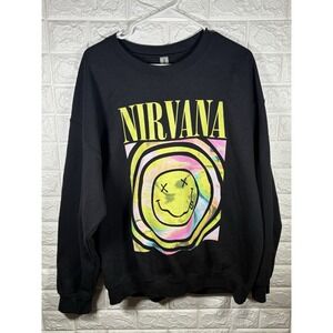 Gildan Heavy Blend‎ Mens Sweater Pullover XL Nirvana Black Long Sleeve